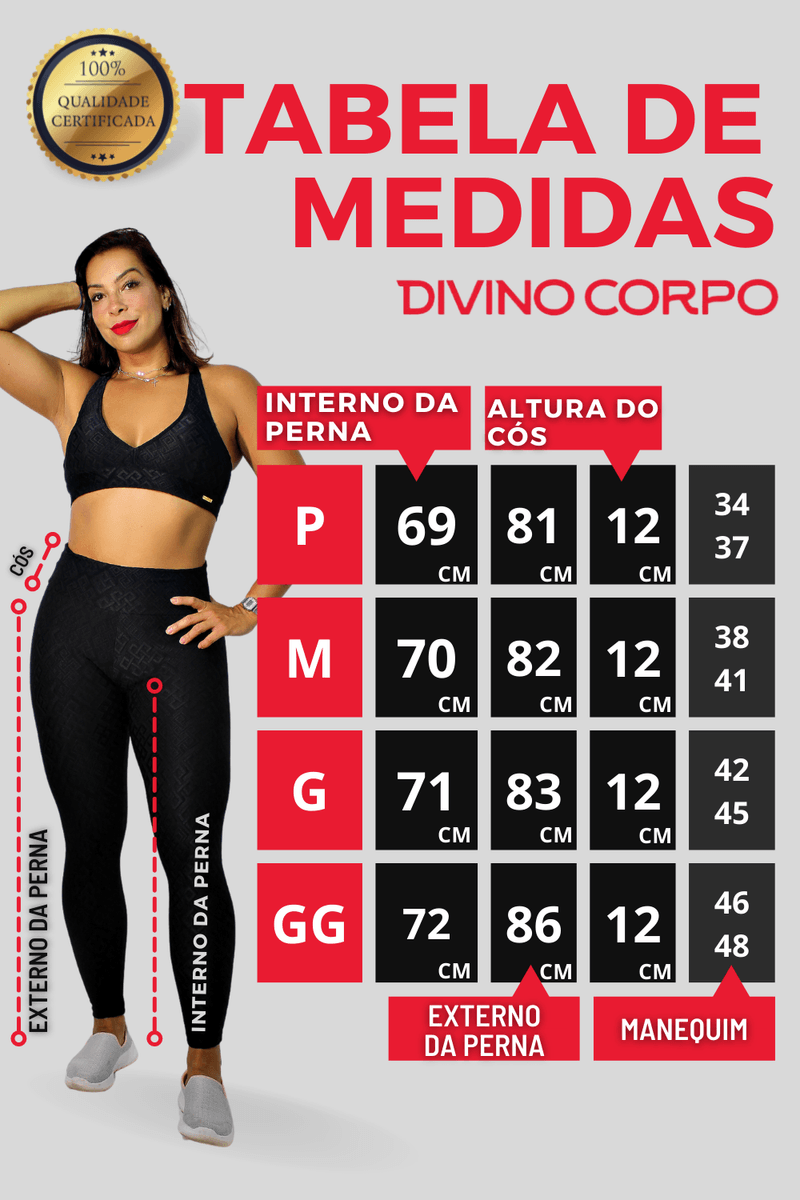 Legging Fitness Cintura Alta Mescla Santa Constância