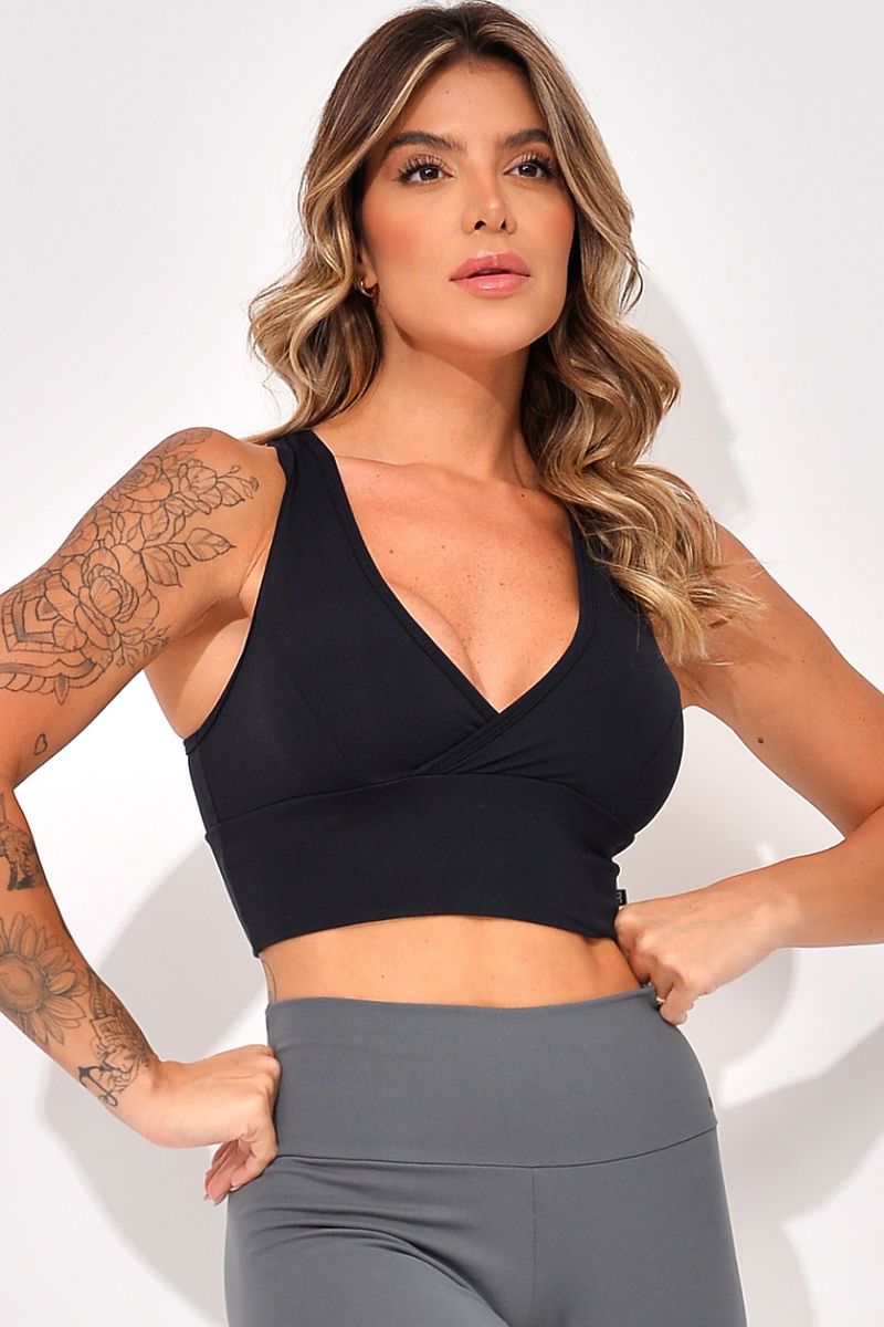 Top Cropped Fitness Branco